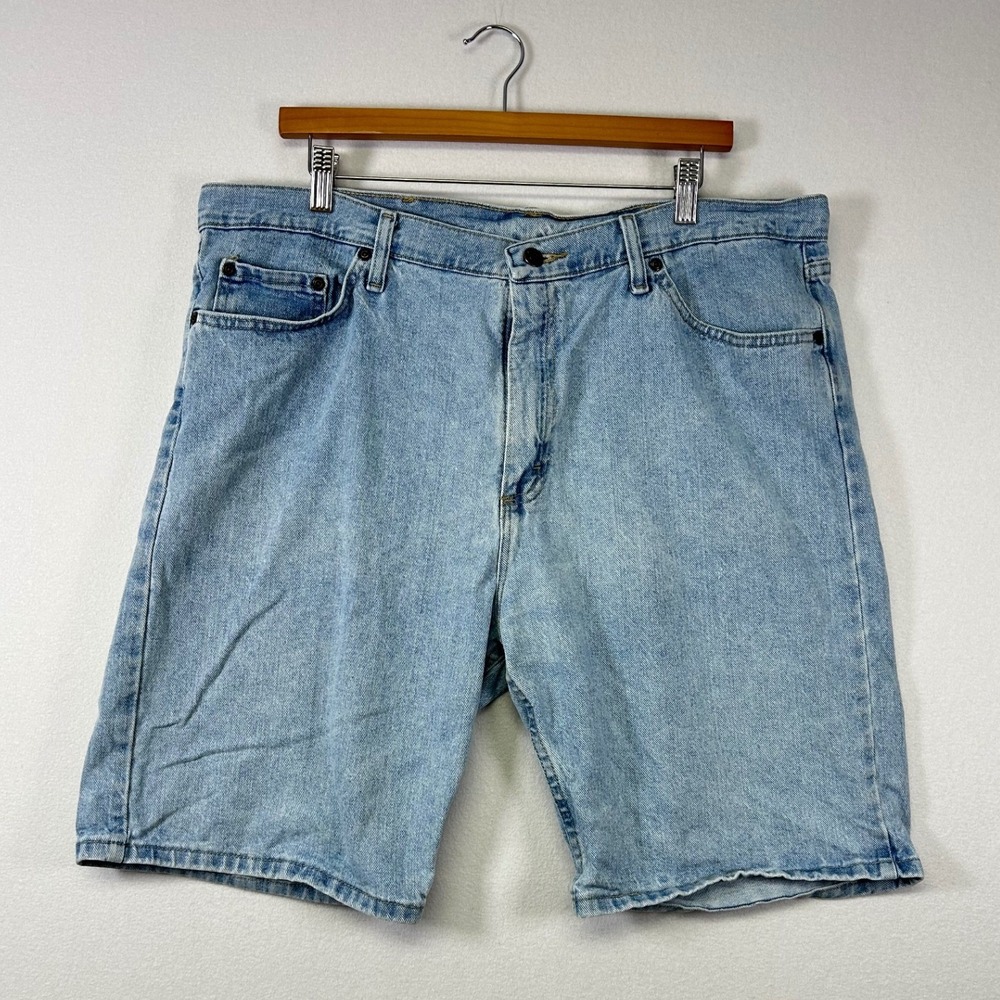 Wrangler Denim Shorts Mens 38 Light Blue Relaxed Fit 90s Dad Short Cotton‎
